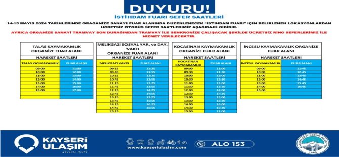 Büyükşehir'den dev İstihdam Fuarına ücretsiz ulaşım desteği