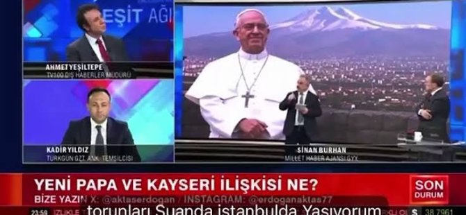 Sinan Burhan,(Papa 14. Lui) kökeninin Kayseri’ye dayandığını öne sürdü