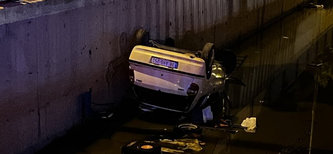 Kayseri'de otomobil, sulama kanalına uçtu: 1 yaralı