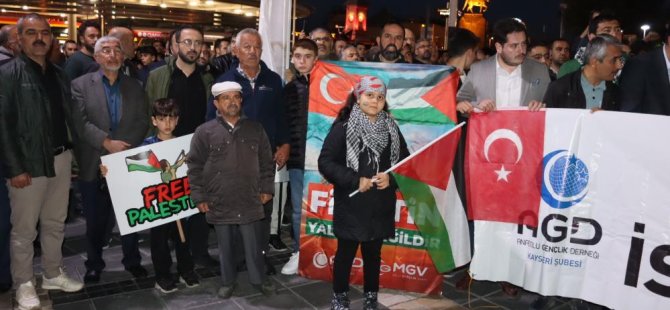 Kayseri’de Filistin’e destek gösterisi