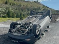 Kayseri’de otomobil devrildi: 1 yaralı