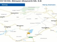 Bünyan’da 3,6 büyüklüğünde deprem