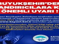 Büyükşehir'den Dolandırıcılık Uyarısı: