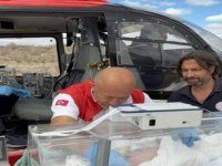 NEVŞEHİR'de solunum sıkıntısı çeken yeni doğmuş bebek, ambulans helikopterle Ankara'ya sevk edildi