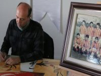 Karaciğer nakli olan Kayserisporlu eski futbolcunun kaligrafi sergisi