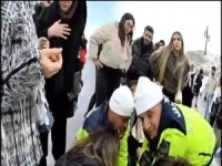 Erciyes’te fenalaşan kadın sürücüye jandarmadan müdahale