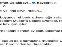 Başkan Çolakbayrakdar'ın acı günü