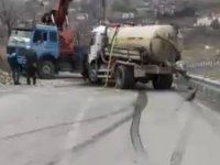 Hacılar'da vidanjör devrildi